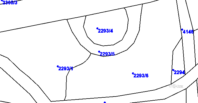 Parcela st. 2293/5 v KÚ Dejvice, Katastrální mapa