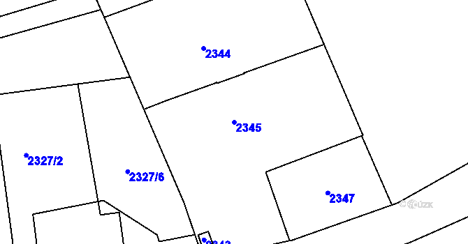 Parcela st. 2345 v KÚ Dejvice, Katastrální mapa