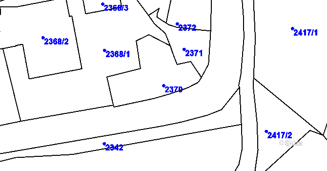 Parcela st. 2370 v KÚ Dejvice, Katastrální mapa