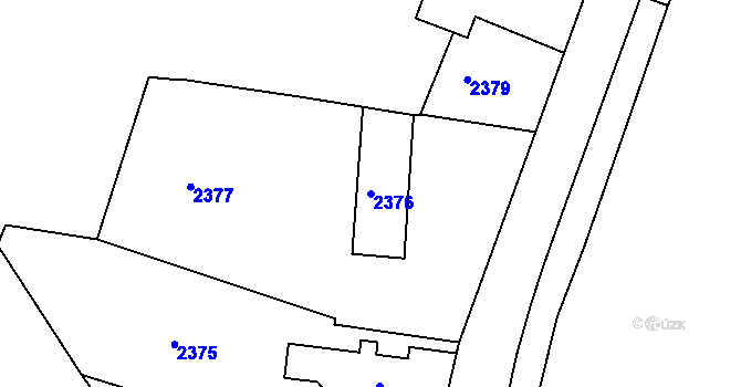 Parcela st. 2376 v KÚ Dejvice, Katastrální mapa
