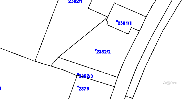 Parcela st. 2382/2 v KÚ Dejvice, Katastrální mapa