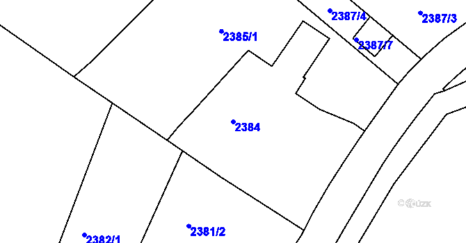 Parcela st. 2384 v KÚ Dejvice, Katastrální mapa