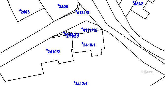 Parcela st. 2410/1 v KÚ Dejvice, Katastrální mapa