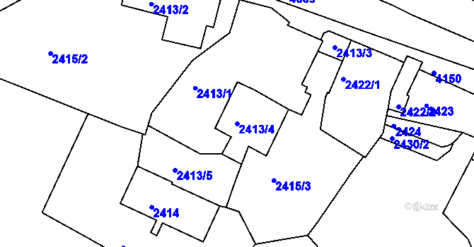 Parcela st. 2413/4 v KÚ Dejvice, Katastrální mapa