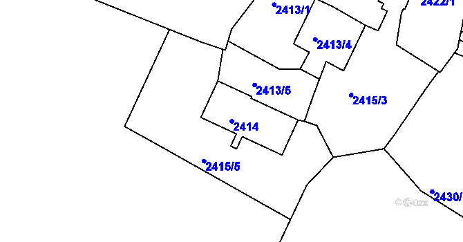 Parcela st. 2414 v KÚ Dejvice, Katastrální mapa