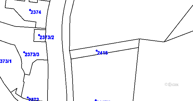 Parcela st. 2416 v KÚ Dejvice, Katastrální mapa