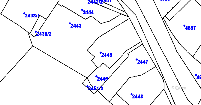 Parcela st. 2445 v KÚ Dejvice, Katastrální mapa