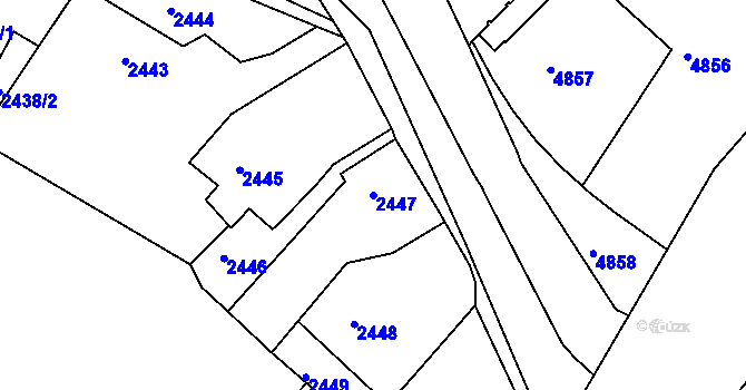 Parcela st. 2447 v KÚ Dejvice, Katastrální mapa