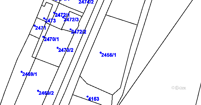 Parcela st. 2456/1 v KÚ Dejvice, Katastrální mapa
