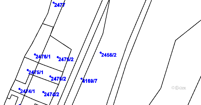 Parcela st. 2456/2 v KÚ Dejvice, Katastrální mapa