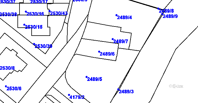 Parcela st. 2489/6 v KÚ Dejvice, Katastrální mapa