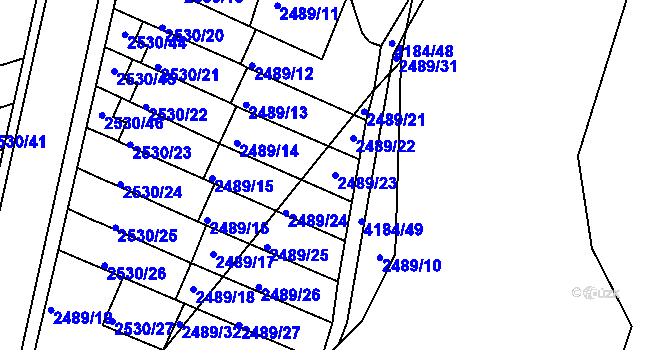 Parcela st. 2489/23 v KÚ Dejvice, Katastrální mapa