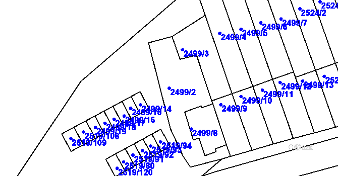 Parcela st. 2499/2 v KÚ Dejvice, Katastrální mapa