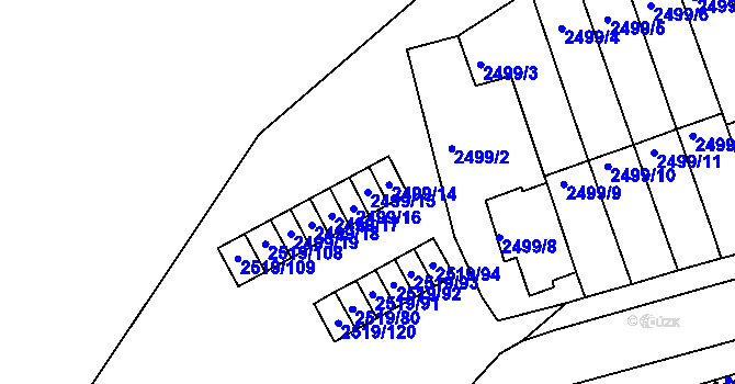 Parcela st. 2499/15 v KÚ Dejvice, Katastrální mapa