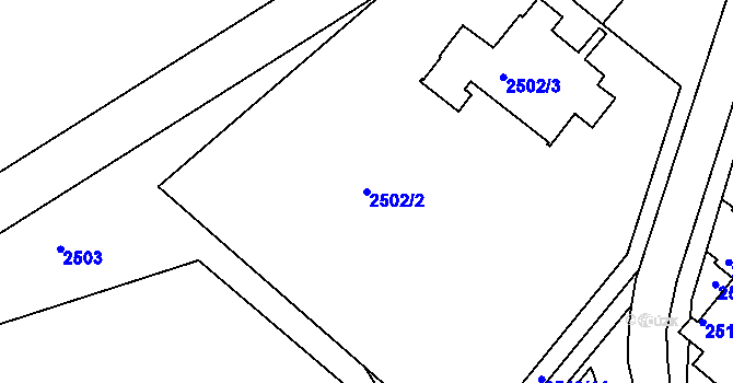 Parcela st. 2502/2 v KÚ Dejvice, Katastrální mapa