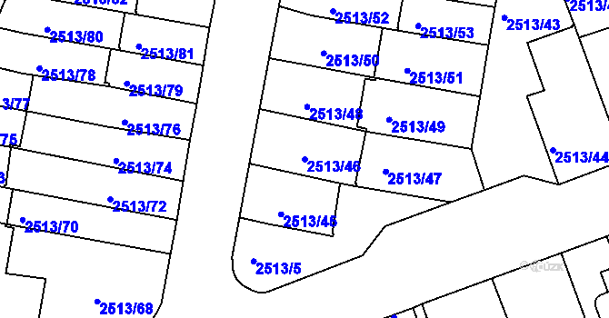 Parcela st. 2513/46 v KÚ Dejvice, Katastrální mapa