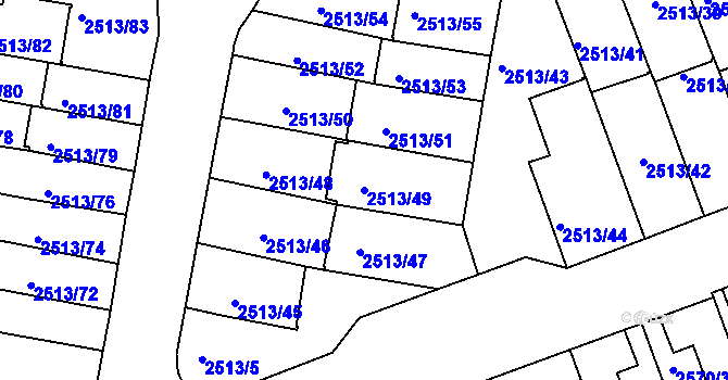 Parcela st. 2513/49 v KÚ Dejvice, Katastrální mapa