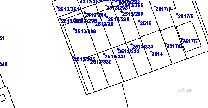 Parcela st. 2513/331 v KÚ Dejvice, Katastrální mapa