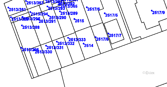 Parcela st. 2514 v KÚ Dejvice, Katastrální mapa