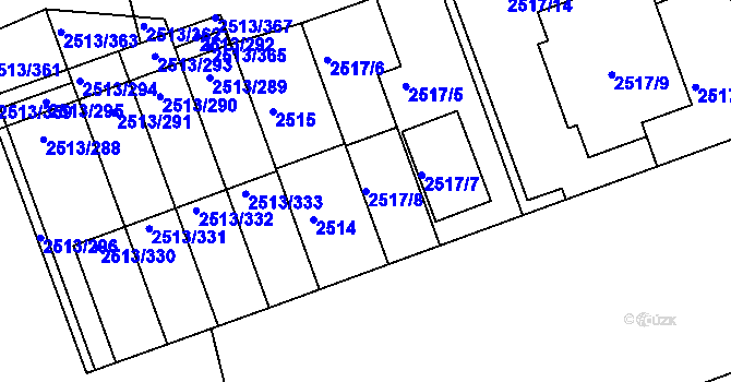 Parcela st. 2517/8 v KÚ Dejvice, Katastrální mapa