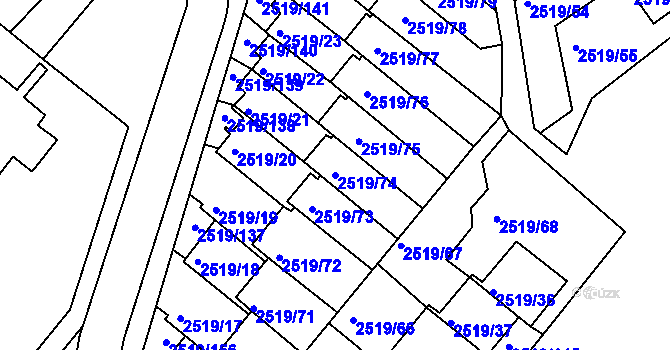 Parcela st. 2519/74 v KÚ Dejvice, Katastrální mapa