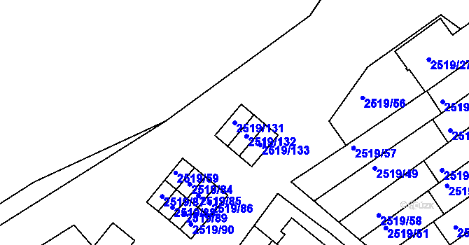 Parcela st. 2519/131 v KÚ Dejvice, Katastrální mapa