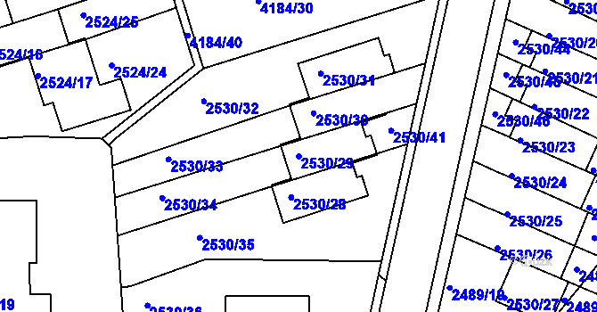 Parcela st. 2530/29 v KÚ Dejvice, Katastrální mapa