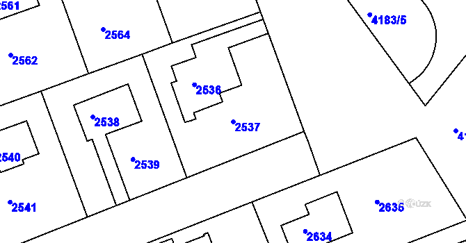 Parcela st. 2537 v KÚ Dejvice, Katastrální mapa