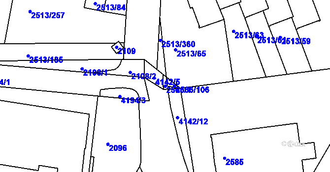 Parcela st. 2566/1 v KÚ Dejvice, Katastrální mapa