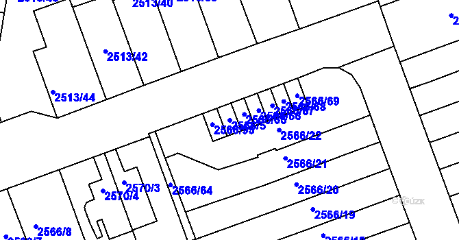Parcela st. 2566/5 v KÚ Dejvice, Katastrální mapa