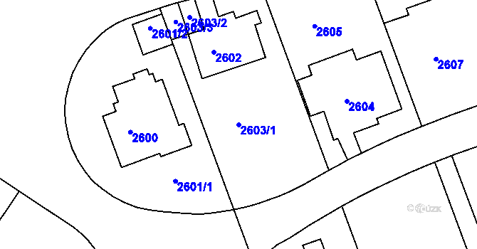 Parcela st. 2603/1 v KÚ Dejvice, Katastrální mapa