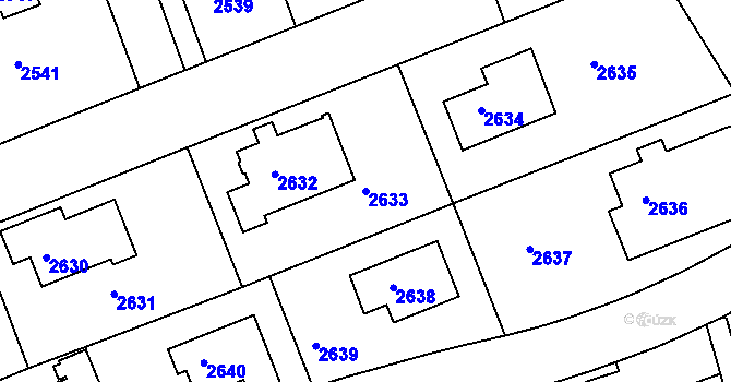 Parcela st. 2633 v KÚ Dejvice, Katastrální mapa