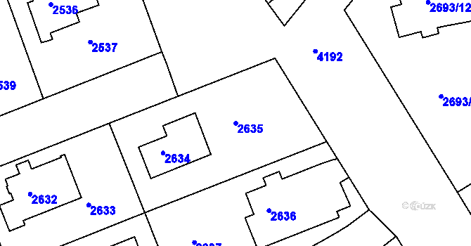 Parcela st. 2635 v KÚ Dejvice, Katastrální mapa