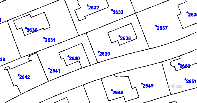 Parcela st. 2639 v KÚ Dejvice, Katastrální mapa