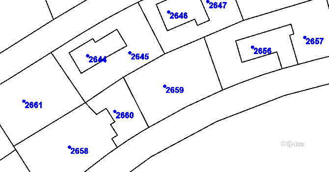 Parcela st. 2659 v KÚ Dejvice, Katastrální mapa