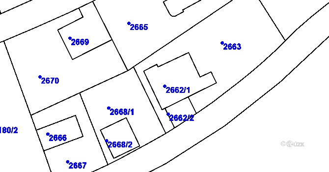 Parcela st. 2662/1 v KÚ Dejvice, Katastrální mapa