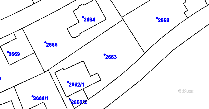 Parcela st. 2663 v KÚ Dejvice, Katastrální mapa