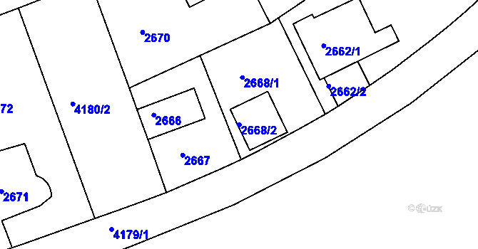 Parcela st. 2668/2 v KÚ Dejvice, Katastrální mapa