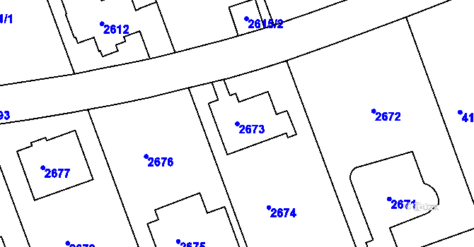 Parcela st. 2673 v KÚ Dejvice, Katastrální mapa