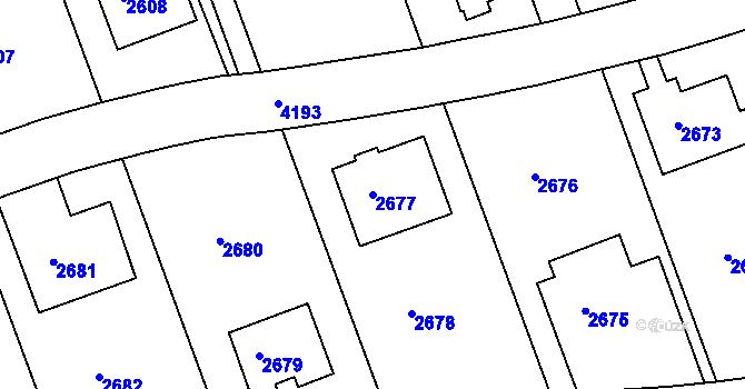 Parcela st. 2677 v KÚ Dejvice, Katastrální mapa