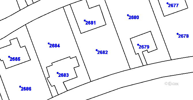 Parcela st. 2682 v KÚ Dejvice, Katastrální mapa