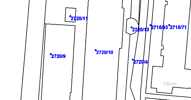 Parcela st. 2720/10 v KÚ Dejvice, Katastrální mapa