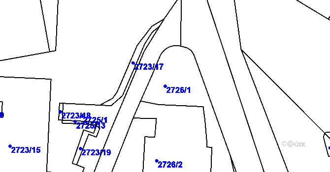 Parcela st. 2726/1 v KÚ Dejvice, Katastrální mapa
