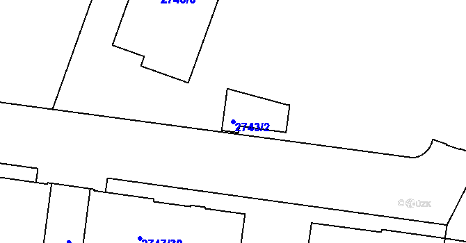 Parcela st. 2743/2 v KÚ Dejvice, Katastrální mapa