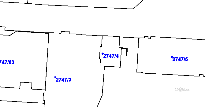 Parcela st. 2747/4 v KÚ Dejvice, Katastrální mapa