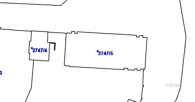 Parcela st. 2747/5 v KÚ Dejvice, Katastrální mapa