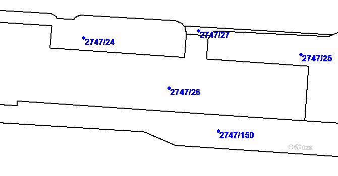 Parcela st. 2747/26 v KÚ Dejvice, Katastrální mapa