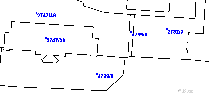 Parcela st. 2747/79 v KÚ Dejvice, Katastrální mapa