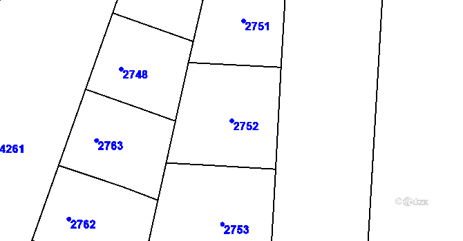Parcela st. 2752 v KÚ Dejvice, Katastrální mapa