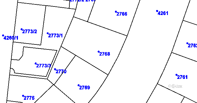 Parcela st. 2768 v KÚ Dejvice, Katastrální mapa